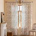 ENJOYBRIDAL Pink Floral 63 Inch Curtains for Bedroom Living Room Drapes Semi Sheer Boho Rod Pocket Short Window Curtains 2 Panel Sets Farmhouse Light Filtering Vintage Cute Window Treatments