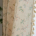 ENJOYBRIDAL Floral Bedroom Curtains 84 Inch Length 2 Panels Set Farmhouse Semi Sheer Living Room Drapes Cotton Linen Blend Bohemian Window Curtain Panels with Tassel Beige Rod Pocket Drapes