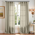 jinchan Linen Blend Curtains 96 inch Length 2 Panels for Bedroom Living Room, Floor to Ceiling 50 inch Wide Farmhouse Drapes with Rod Pocket Back Tab(50W x 96L, Light Green)