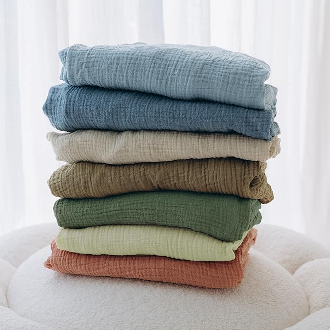 Dreamology Mini Muslin Crib Sheets,100% Cotton Crib Sheets,Muslin Cotton Crib Sheet Fitted for Girls and Boys, Pack and Play Sheets, 24x38 Mini Crib Sheet | Green and Light Green