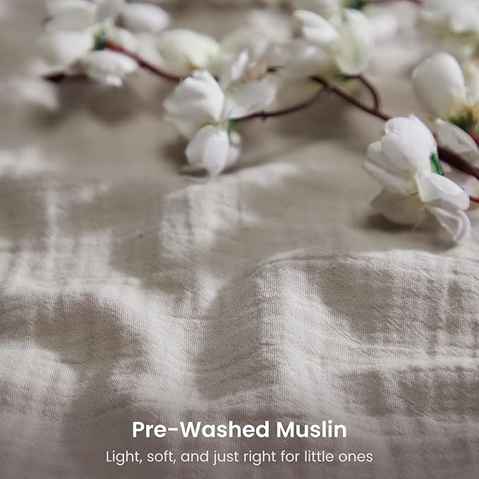 Bioweaves Organic Cotton Muslin Crib Sheet, GOTS Certified Fitted Crib Mattress Sheet, Extra Soft & Breathable for Toddler, Baby Boys & Girls, 52" x 28”, 8 Inch Pocket, Wind Chime