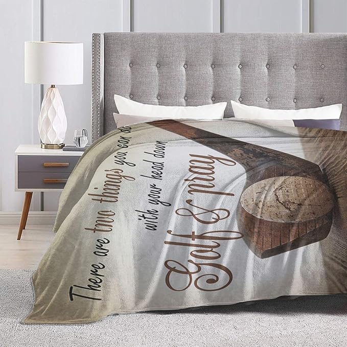 Golf Blanket for Girls Boys Fans Sports Throw Blankets Soft Cozy Warm Fuzzy Fleece Inspirational Quotes Golf Ball Bedding Flannel Throws Stuff Gifts Kids Men Women Bedroom Decor 60"x50"