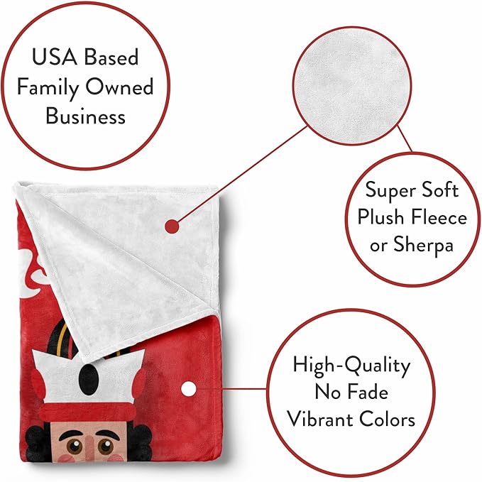 Personalized Nutcracker Gift | Sherpa Plush Sofa Throw | Super Soft (Sherpa 50x60) | Fuzzy Christmas Blanket | Holiday Home Decor