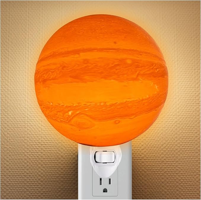 Moon Night Lights | Night Lamp LED Light | 3D Solar System NightLight, Planet Home Décor, Space Nursery, Kids Room, Space Gift, Birthday Gifts, Bedroom Decorations (Jupiter, 4 Inch)