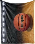 Personalized Baby Balll Soft Blanket: Custom Kids Basketball Design Blanket with Name and Number - Bedding Gifts for Infants Toddlers Adults 40x50inch