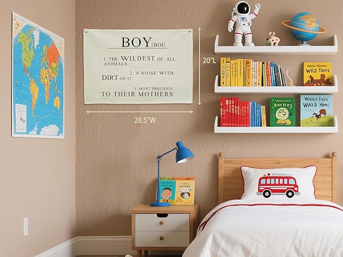 Boy the Wildest of All Animals-Rectangular Banner Flag Poster Wall Decor for Baby Boy Kids-Nursery Above Crib Bedroom Playroom Door Wall Decorations-Boy Present-Birthday Baby,Shower Christmas Gift