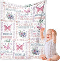 Personalized Baby Blankets, Custom Baby Blanket with Name for Girls,Gift for Chrismas Birthday Memorial Day, Customized Flannel Blanket for Kids Adults 32"X48"