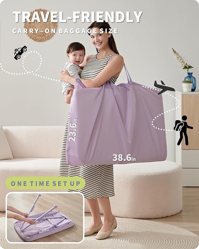 AirClub Bassinet Bedside Sleeper, Baby Crib for Newborn, Baby Bassinets Bedside Sleeper with 4 Auto-Lock & Adjustable Height, Breathable Mesh & Mattress, Bedside Bassinet