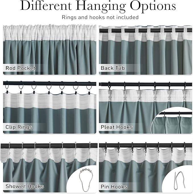 StangH Stone Blue Living Room Velvet Curtains 105 inches Long Soft Thermal Insulated Light Reducing Window Drapes for Bedroom Privacy Kids Panels, W52 x L105, 2 Panels