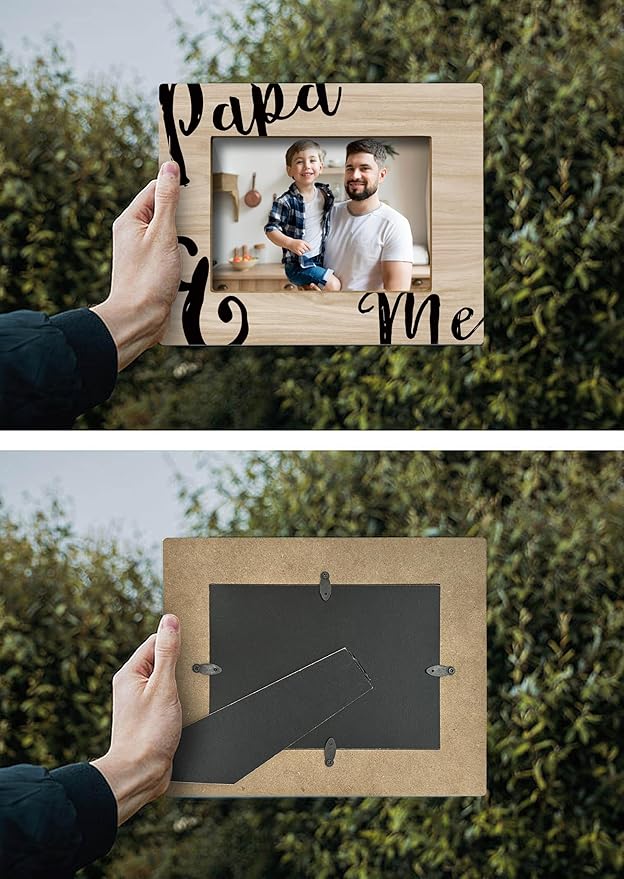 FONDCANYON Papa and Me Picture Photo Frame, Father Photo Frame, Grandpa Picture Frame, Papa Frame, Best Gifts for Father from daughter son, Papa Gifts for Father’s Day (5x7 Inch Photo)