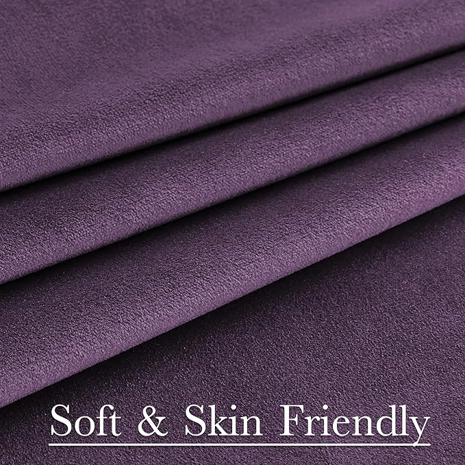 StangH Lavender Velvet Curtains, Room Darkening Thermal Insulated Drapes for Bedroom Living Room, Soft Velvet Window Treatment with Rod Pocket Back, 52x108 inches, 2 Panels