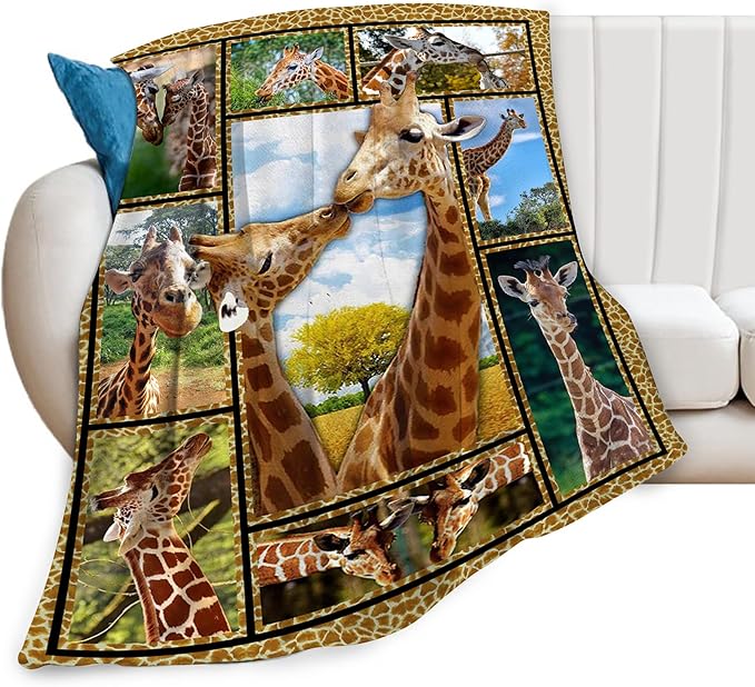 jerkboo Giraffe Blanket Throws Giraffe Gifts Giraffe Lovers Throw Blanket for Girls Boys Kids Adults Soft Warm Cozy Fleece Blanket for Couch Sofa Bed 50""x40""