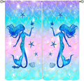 Mermaid Scale Curtains for Kids Girls Magic Gradient Mermaid Fish Scale Pattern Decoration Bedroom Nursery Curtains 72x63 Inch