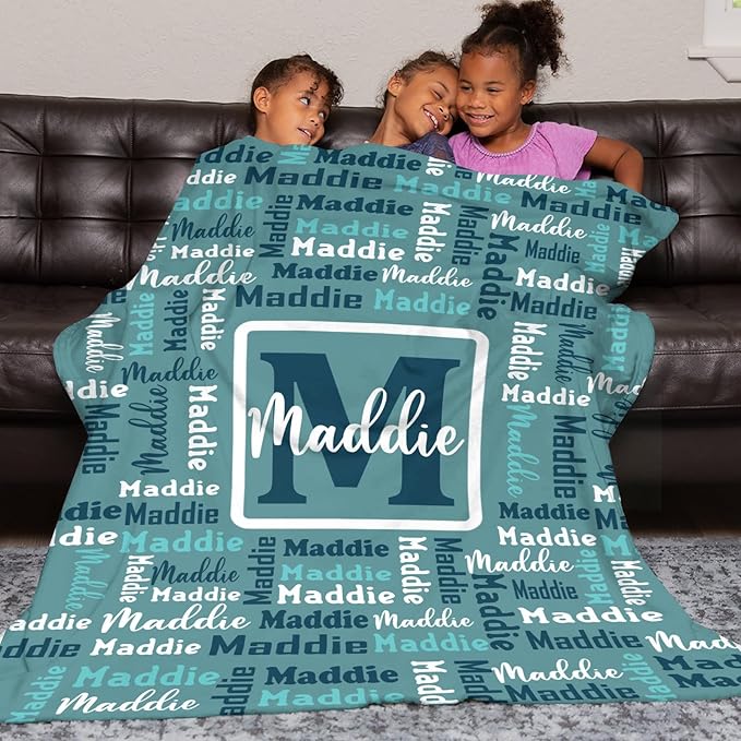 Dr.TOUGH Name Blanket Personalized Blanket for Adult Kids Flannel Customized Personalized Blankets and Throws