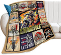 Motorcycle Blanket Ride Gifts for Girls Motorcycle Rider Boys Woman Kids Motorcycles Lover Sport Throw Blankets Soft Blanket Warm Fleece Flannel Plush Blankets for Bed Sofa Couch 60"x80"