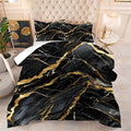 Black Marble Comforter Queen: Abstract Black and Gold Comforter Set Modern Marbling Luxury Quilt Bedding Set 3PC for Men Women Adults Bedroom 1 Comforter & 2 Pillowcases