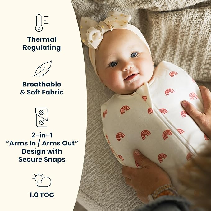Tiny Twinkle Baby Sleep Sack 0-3 Months 1.0 TOG, Cotton & Elastane Wearable Blanket, Swaddle Transition Micro-Fleece, Machine Washable (Ice Blue)