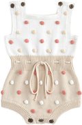 Simplee kids Baby Girl Knit Romper Fall Sleeveless Pompoms Rompers Newborn Little Girl Overall Jumpsuit Outfits