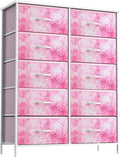 Sorbus Kids Dresser with 10 Drawers - Storage Unit Organizer Chest for Clothes - Bedroom, Kids Room, Nursery, & Closet - Steel Frame, Wood Top & Handles, and Easy Pull Fabric Bins