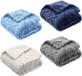 VitalCozy 4 Pcs Soft Fleece Baby Blankets Set 30" x 40" 3D Plush Warm Nursery Swaddling Bed Blanket Little Boys Girls Infant Toddlers and Newborn Receiving Gifts Blankets(Blue Set)