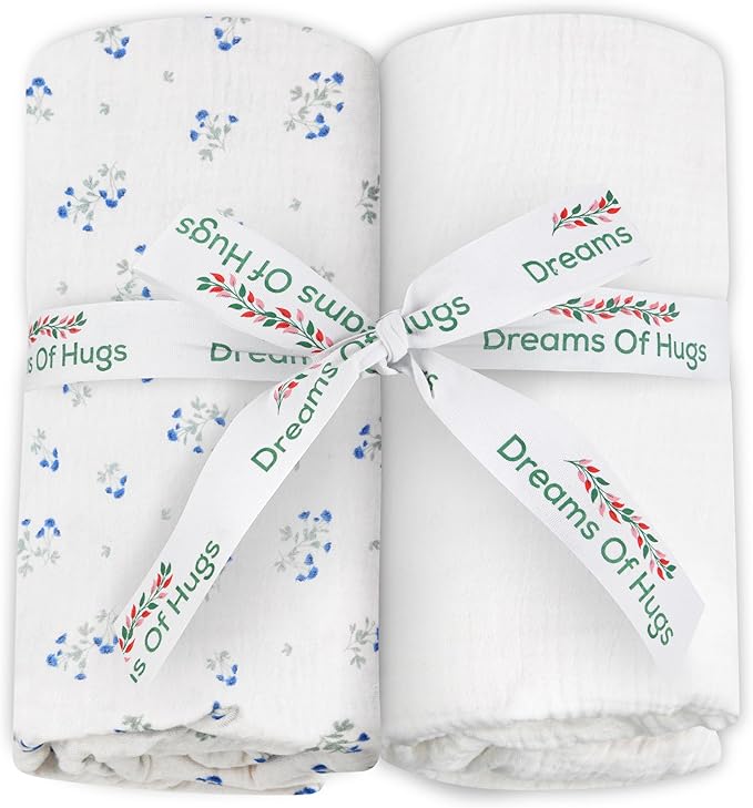2 Pack | Extra Soft Muslin Fitted Crib Sheets 100% Organic Cotton Baby Crib Sheets for Standard Crib Mattress | 28 X 52 Inches