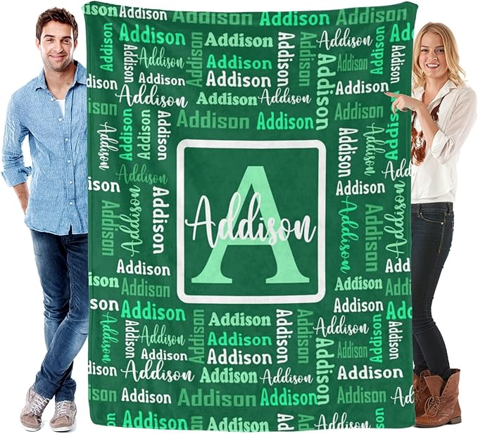 Dr.TOUGH Name Blanket Personalized Blanket for Adult Kids Flannel Customized Personalized Blankets and Throws