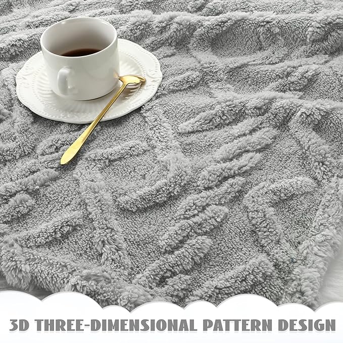 VitalCozy 4 Pcs Soft Fleece Baby Blankets Set 30" x 40" 3D Plush Warm Nursery Swaddling Bed Blanket Little Boys Girls Infant Toddlers and Newborn Receiving Gifts Blankets(Neutral Color)