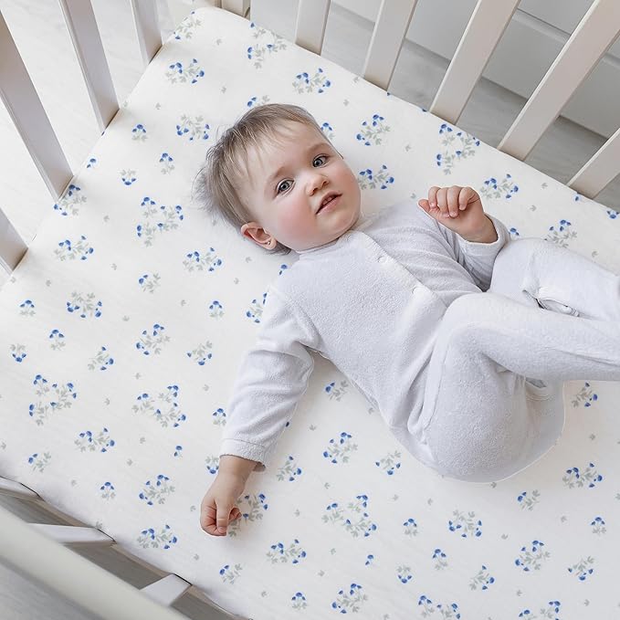 2 Pack | Extra Soft Muslin Fitted Crib Sheets 100% Organic Cotton Baby Crib Sheets for Standard Crib Mattress | 28 X 52 Inches