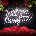 Will You Marry Me Sign for Wall Decor Led Neon Lights for Teen Bedroom Decor Art Light Up Letters Will You Marry Me Neon Signs for All Wedding Party Proposal Decorations USB 21.7x13.8 Inch(white)