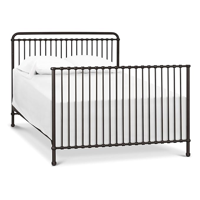 Namesake Winston 4-in-1 Metal Baby Crib Convertible to Toddler Bed & Daybed & Full-Size Bed - GREENGUARD Gold Certified - 4 Adjustable Mattress Heights - Conversion Kit Sold Separately - Vintage Iron