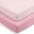 lulumoon Pack and Play Sheets for Girls: Soft Muslin Cotton for Playard Mattress - Stretchy Snug Fit for Chicco Pack n Play