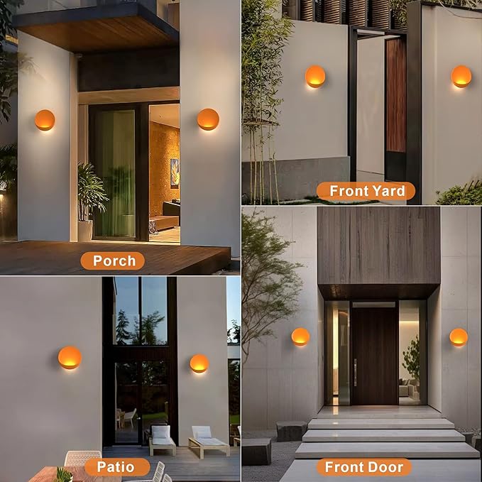 Hyunbae 8'' LED Outdoor Wall Light, 3000K Modern Wall Sconce LED Dimmable Wall Lamp Hardwired Up and Down Wall Mount Light for House Front Door Porch Garage Patio Bedroom Hallway Light Fixture