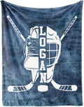 Custom Name Number Hockey Blanket: Personalized Gift for 0-3 Months Baby Nursery Blankets - Toddler Kids Boy Girl Adults Bedding Essentials(40 * 50inch)