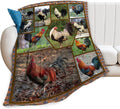 Rooster Chicken Throw Blanket - Soft, Warm & Cozy Fleece for Girls, Women, Kids & Adults - 80"x60" Couch, Sofa, Bed