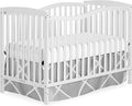 Dream On Me Chelsea 5-in-1 Convertible Full-Size Baby Crib in White, GreenGuard Gold & JPMA, Pinewood, 4 Mattress Heights, Converts to Toddler, Day & Full-Size Bed, Modern Classic Nursery