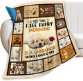 Labrador Dog Print Blanket Best Dog Pet Animal Throw Blankets for Couch Sofa Stuff Decor Gifts Lightweight Soft Cozy Fleece Plush Warm Flannel Bedding for Lover Man Woman Teen Adults 40"x50"