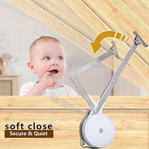 2 Pack | Toys Box Hinges Soft Close - HBL’ Lid Support Chest Hinges for Wooden Toy Box, Cedar, Storage Trunk & Benches, Made of Zinc Alloy, Safety & Heavy Duty.