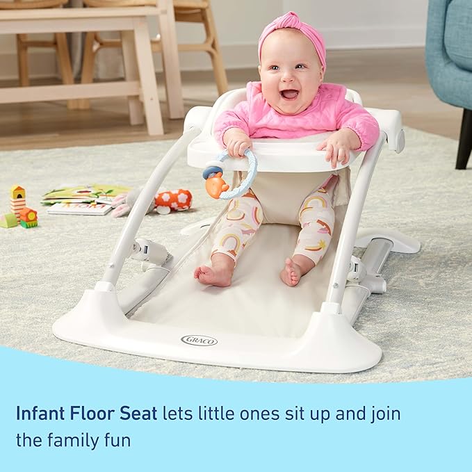 Graco Jumpstart 4-in-1 Adjustable Infant Activity Bouncer & Jumper, Versatile Baby Swing, Floor Seat, and Kids Chair with Snack Tray, Lilac Mod