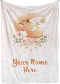 Personalized Baby Blankets with Name | Custom Fox Baby Blanket for Girl and Baby Boy | Unisex Warm Soft Fleece Swaddle Blanket Minky | (Fox, Fleece 60"x80")
