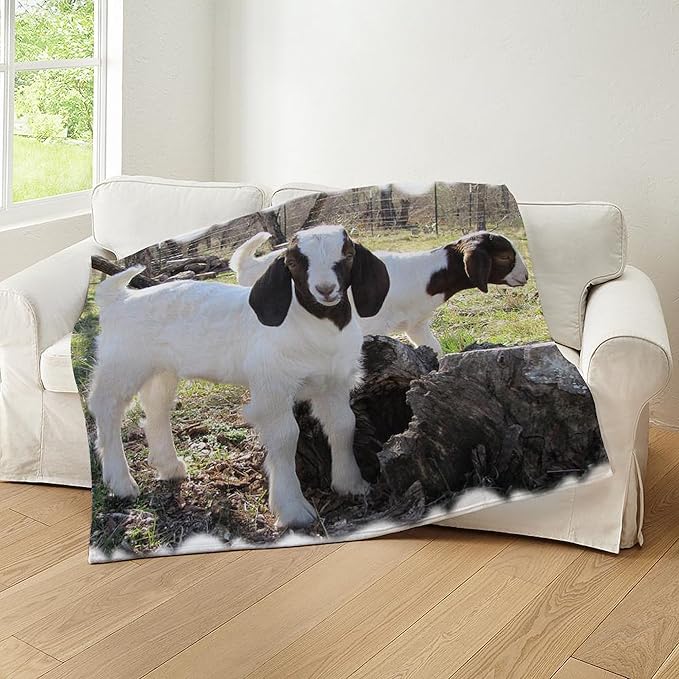 CafePress Twin Goats in The Woods Throw Blanket Super Soft Fleece Plush Throw Blanket, 60"x50"