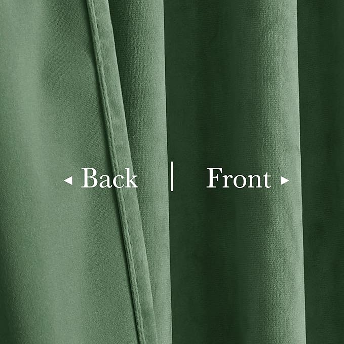StangH Emerald Green Velvet Curtains Room Darkening Soft Drapes with Back Tab for Bedroom Living Room Home Theater Thermal Insulated Window Treatment Energy Efficient, 52x108 Inch, 2 Panels