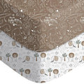 Baby Crib Sheets for Boys Girls Neutral, 2 Pack Crib Mattress Sheet for Standard Crib and Toddler Mattress, Super Soft Breathable Fitted Crib Sheet, 52" x 28"