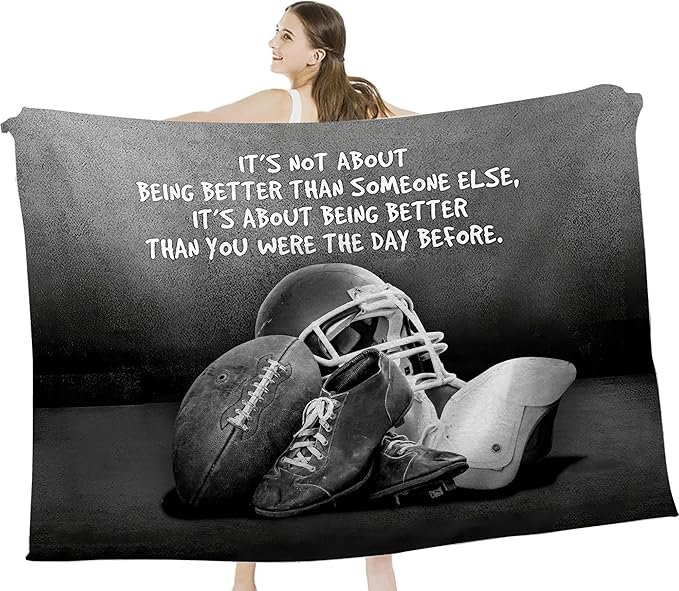 Sports Football Throw Blanket - Soft Warm Cozy Fleece for Boys Men Girls Women Kids Adults - Couch Sofa Bed 50"x40"