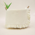 Ruffle Knit Blanket for Baby - 100% Luxury Soft Cotton Knit Warm Cozy Cuddle Stroller Crib Blanket for Newborns, Infants, & Toddlers (Cream)