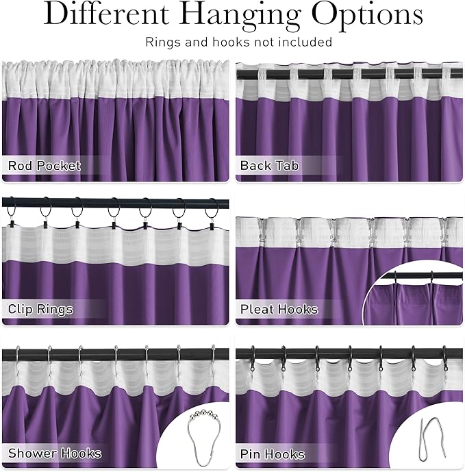 StangH Purple Velvet Curtains 52x84 inches, Room Darkening Super Soft Drapes for Bedroom Living Room, Thermal Insulated Window Treatment, 2 Panels