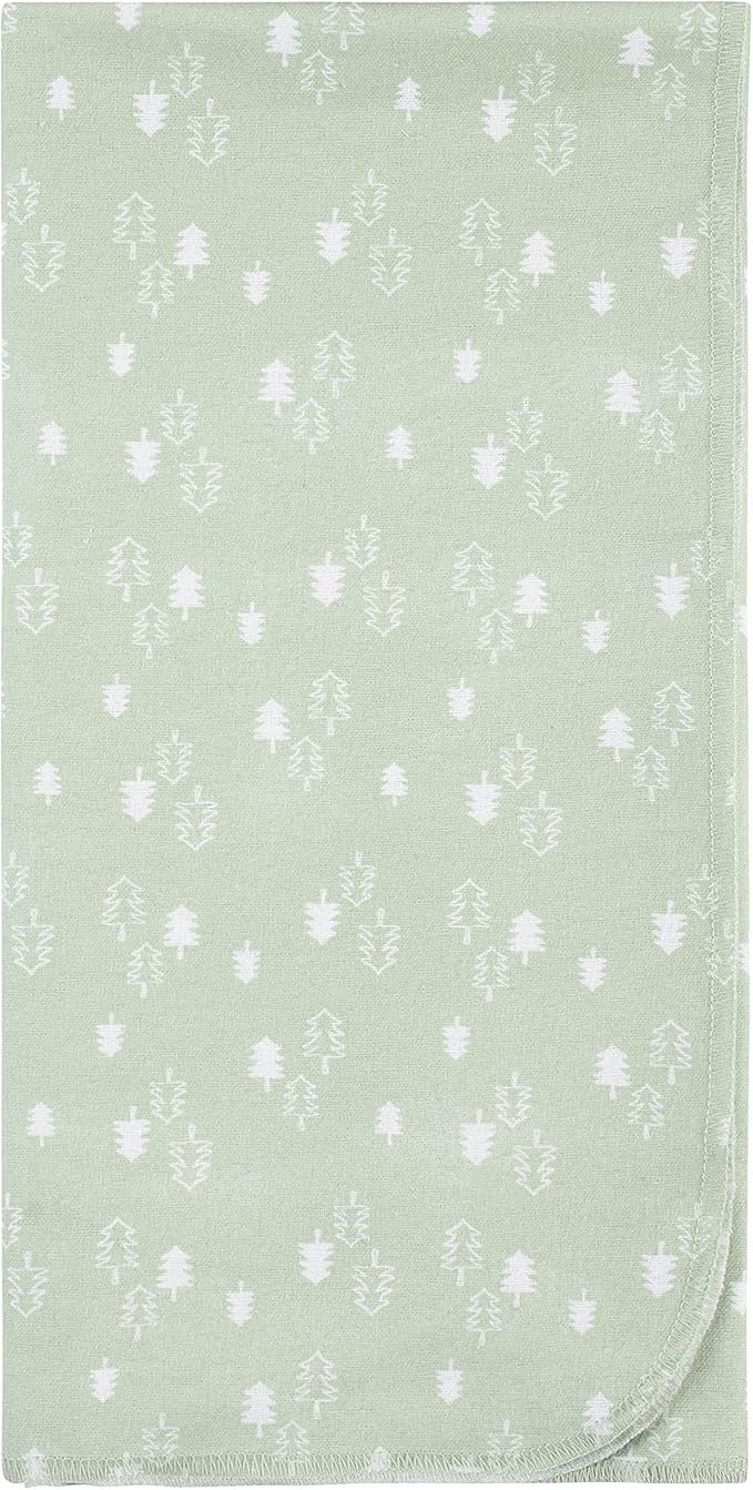 Gerber Boys Newborn Infant Baby Toddler Nursery 100% Cotton Flannel Receiving Swaddle Blanket, Woodland White, Pack of 5
