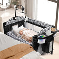 Xilingol 5-in-1 Baby Bassinet Bedside Sleeper, Portable Toddler Crib with Diaper Changing Station, Carry Bag, Cosleeper Bassinet Attach to Bed for Newborn to Toddlers
