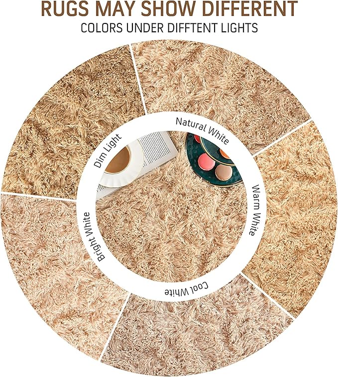 BENRON Soft Runner Rugs for Bedroom 2x6, Washable Long Runners for Hallway Entryway Kitchen Dorm, Fluffy Throw Rug for Kids Girls Room Decor Photo Prop, Light Tan