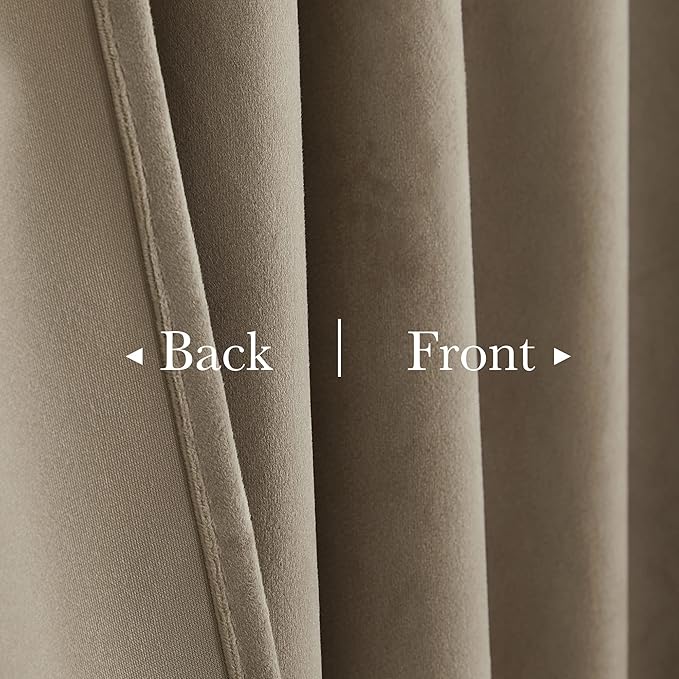StangH Wide Doorway Curtain 80 inches Long Camel Beige Room Darkening Privacy Protect Room Divider Back Tab Thermal Insulated Drapes for Closet Living Dining Room, W62 x L80, 1 Panel