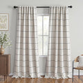 MYSKY HOME 100% Blackout Plaid Farmhouse Linen Curtains 108 Inch Long for Living Room Double Layer Windowpane Drapes Thermal Insulated Privacy Protection Rod Pocket Back Tab, 2 Panels, 52" W, Black